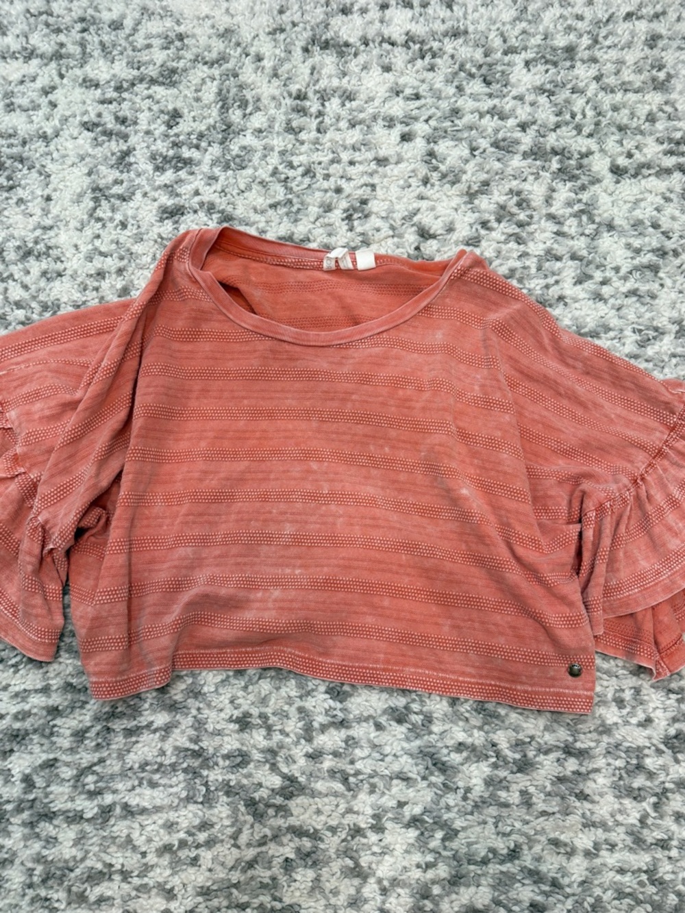 roxy Women’s Lightweight Rust Striped Cropped Top